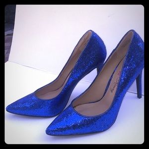 Blue Glitter High Heel Pumps 10 Penny Loves Kenny